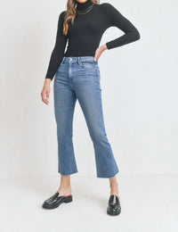 Just Black Denim - High Rise Tonal Crop Flare Jean
