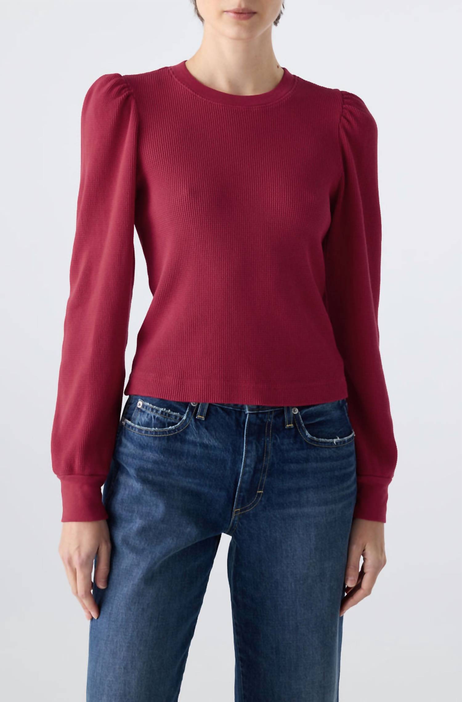 AMO Girly Thermal Shirt in pinot - women's long sleeve top