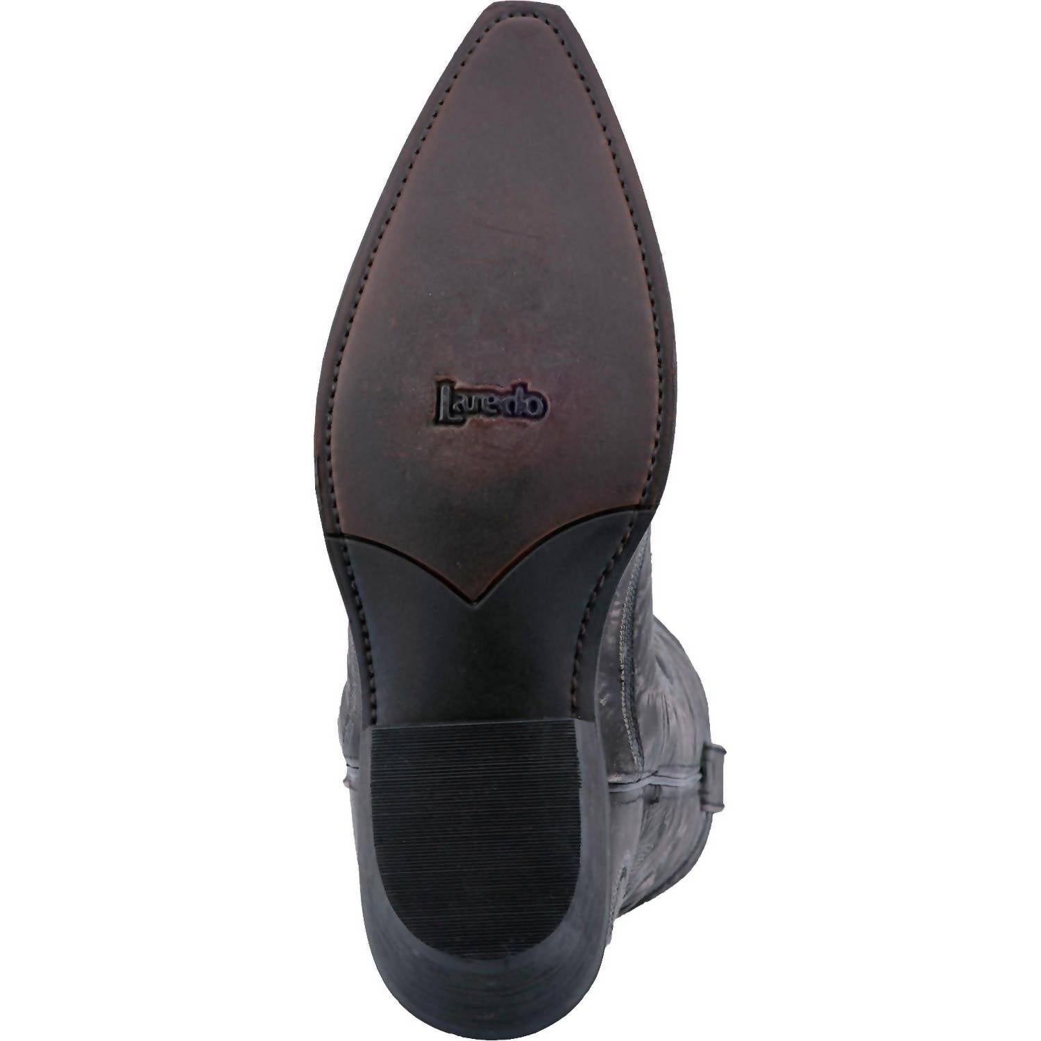 Laredo Men's Garrett Snip Toe Smooth Rubber Sole Cowboy Boot in charcoal - men's boots - alternate view