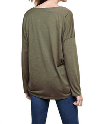 Umgee - Heathered Front Knot Detail Top