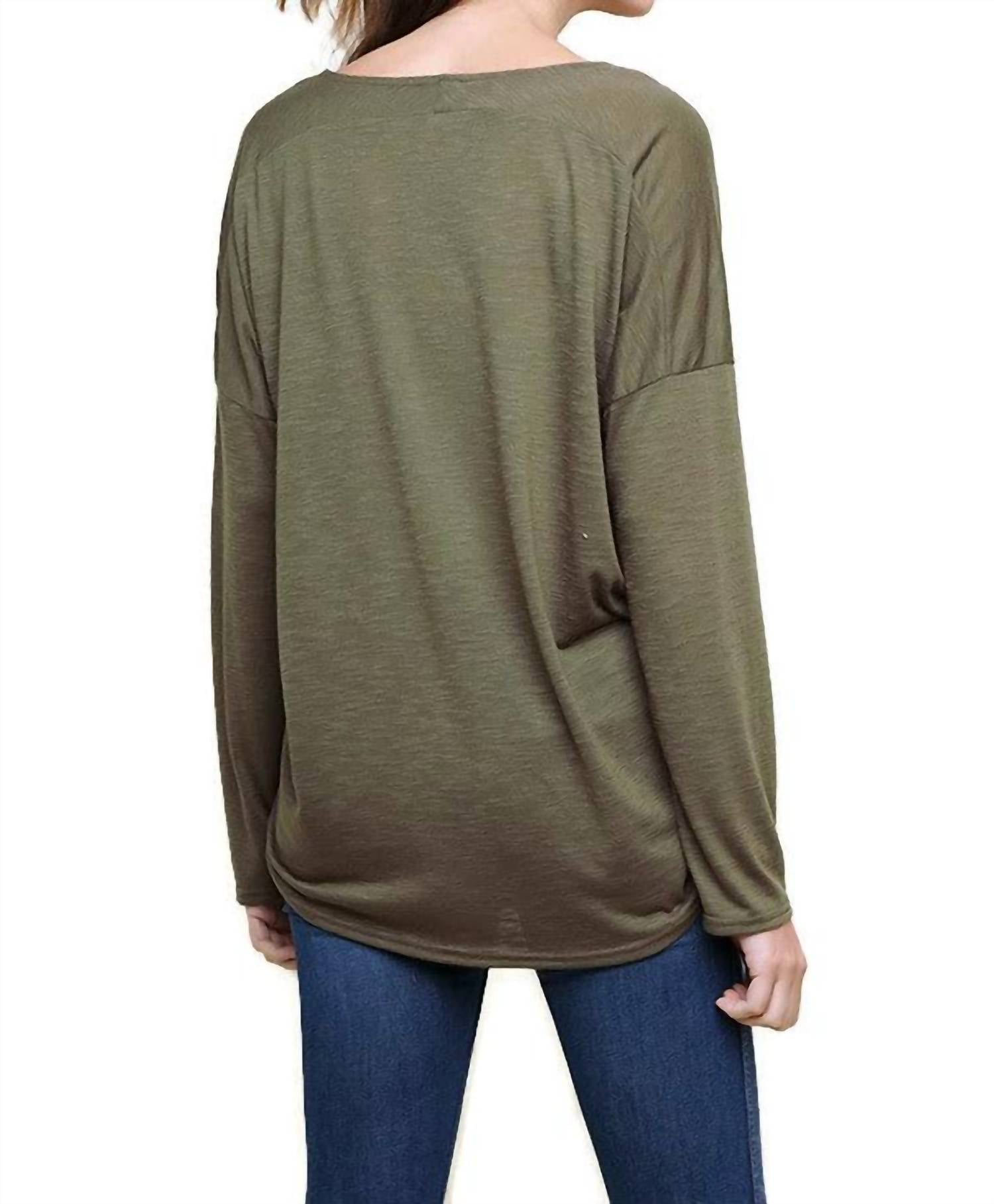Umgee - Heathered Front Knot Detail Top