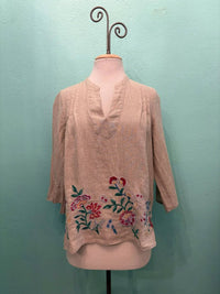 Johnny Was - Sloane V‑neck Linen Blouse