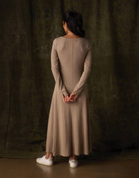 The Normal Brand - Normal Rib Long Sleeve Midi Dress
