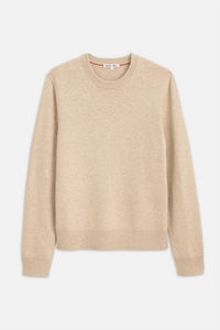 ALEX MILL Reverse Seam Crew Sweater in light camel - men's sweater - alternate view