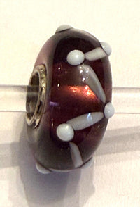 Trollbeads Women's Universal Charm Bead in burgandy white raised dots - women's item