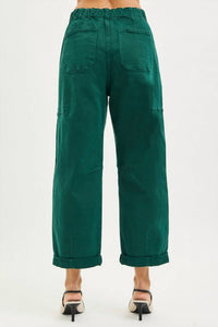 Risen - Barrel Wide Leg Jeans With Draw String Waste Band