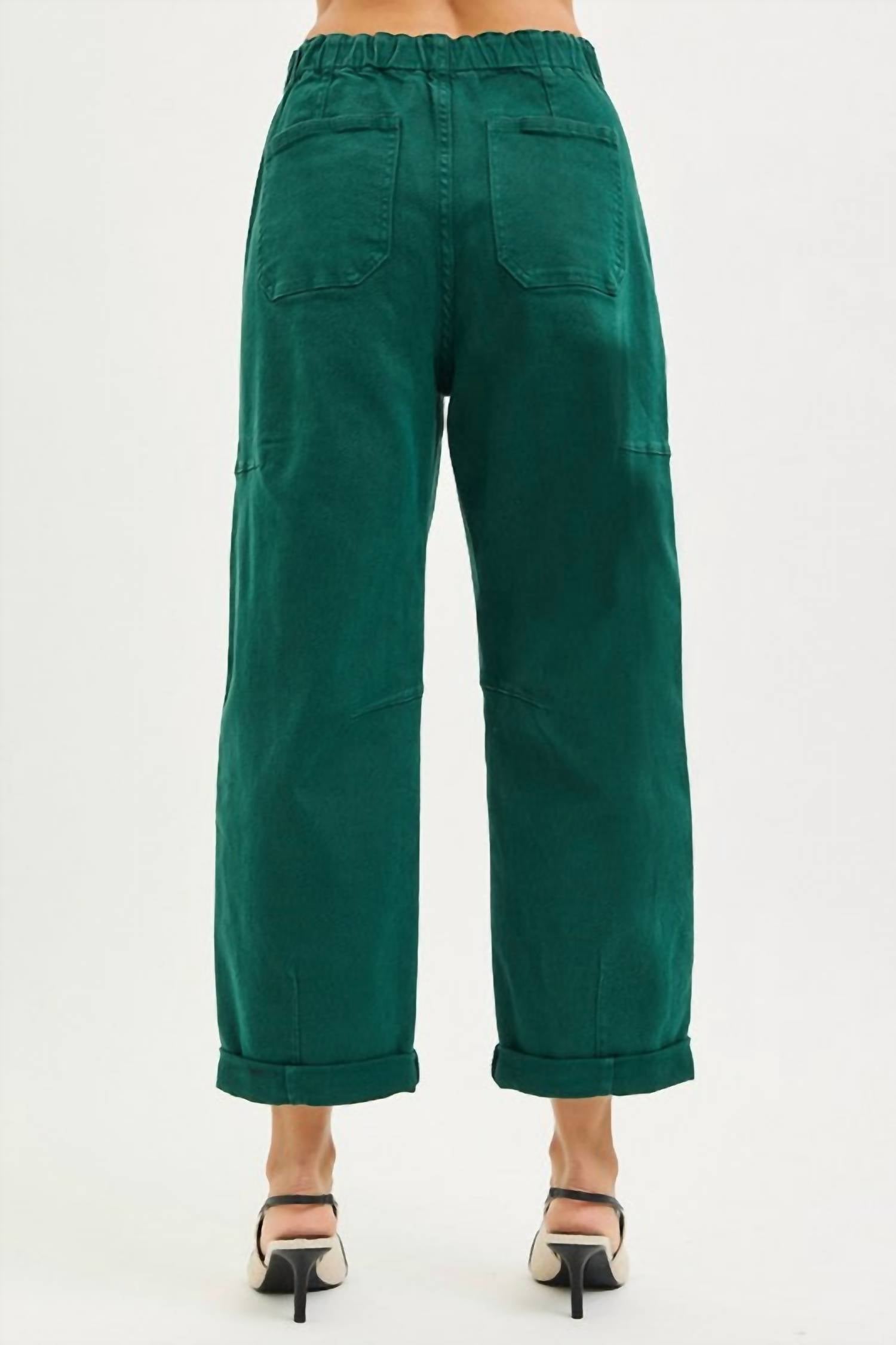 Risen - Barrel Wide Leg Jeans With Draw String Waste Band