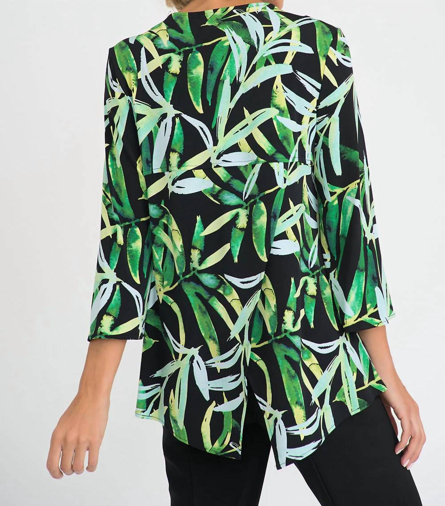 Joseph Ribkoff - Zip Front With Split Sleeve Print Tunic