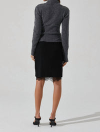 Astr - Itzayana Lace Trim Pencil Mini Skirt