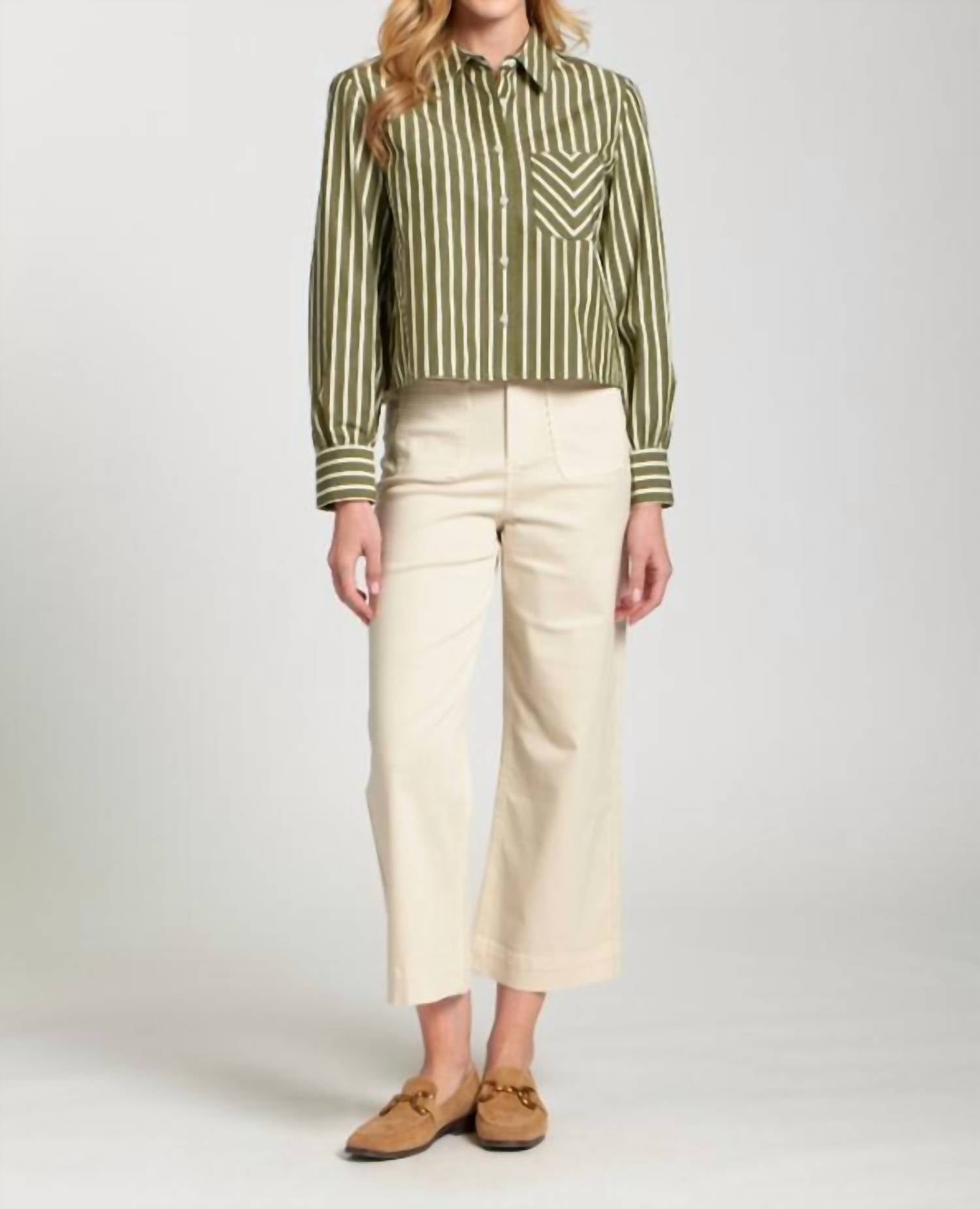 Apny - CROPPED STRIPED BLOUSE