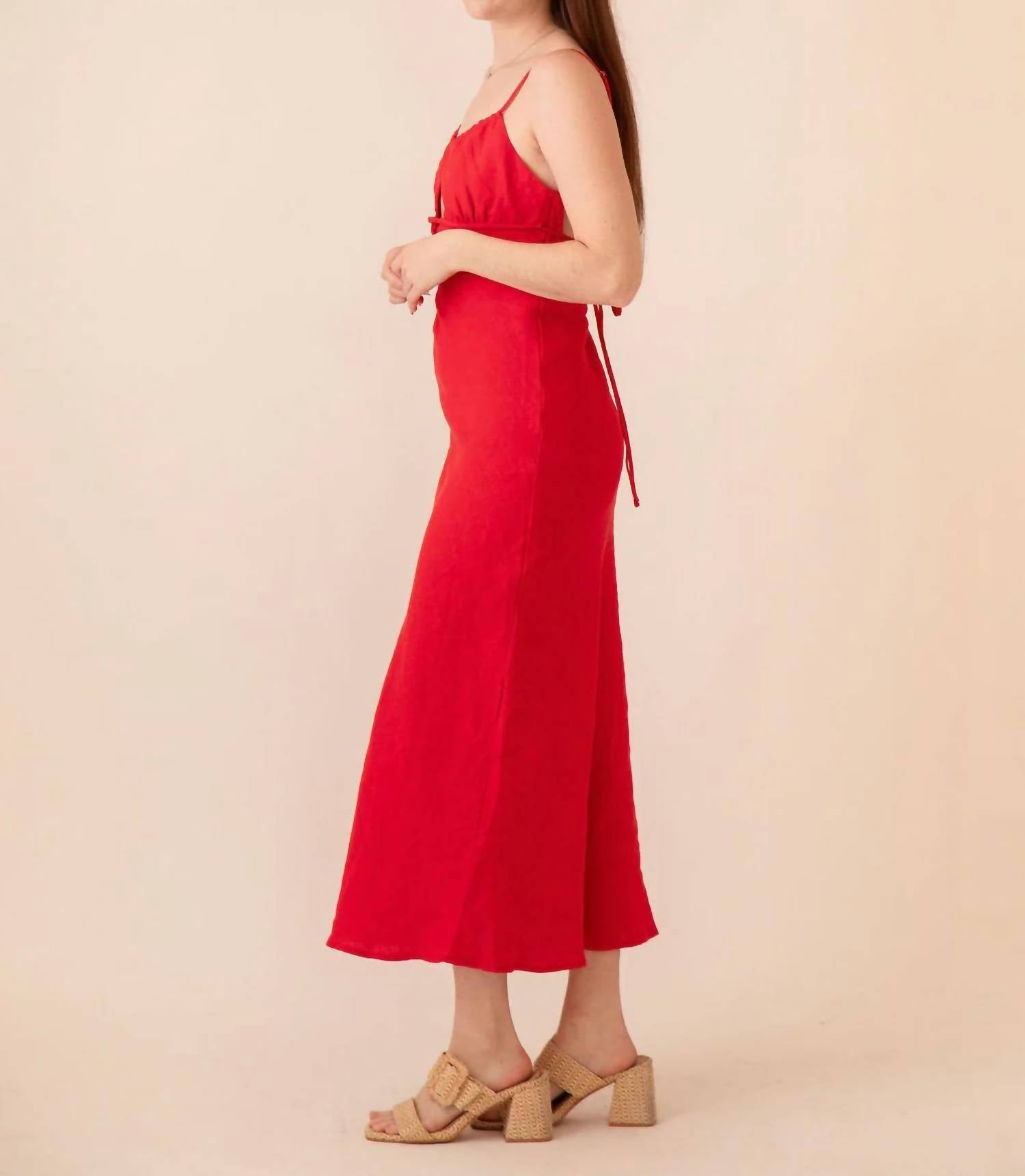 Olivaceous - Katerina Linen Dress