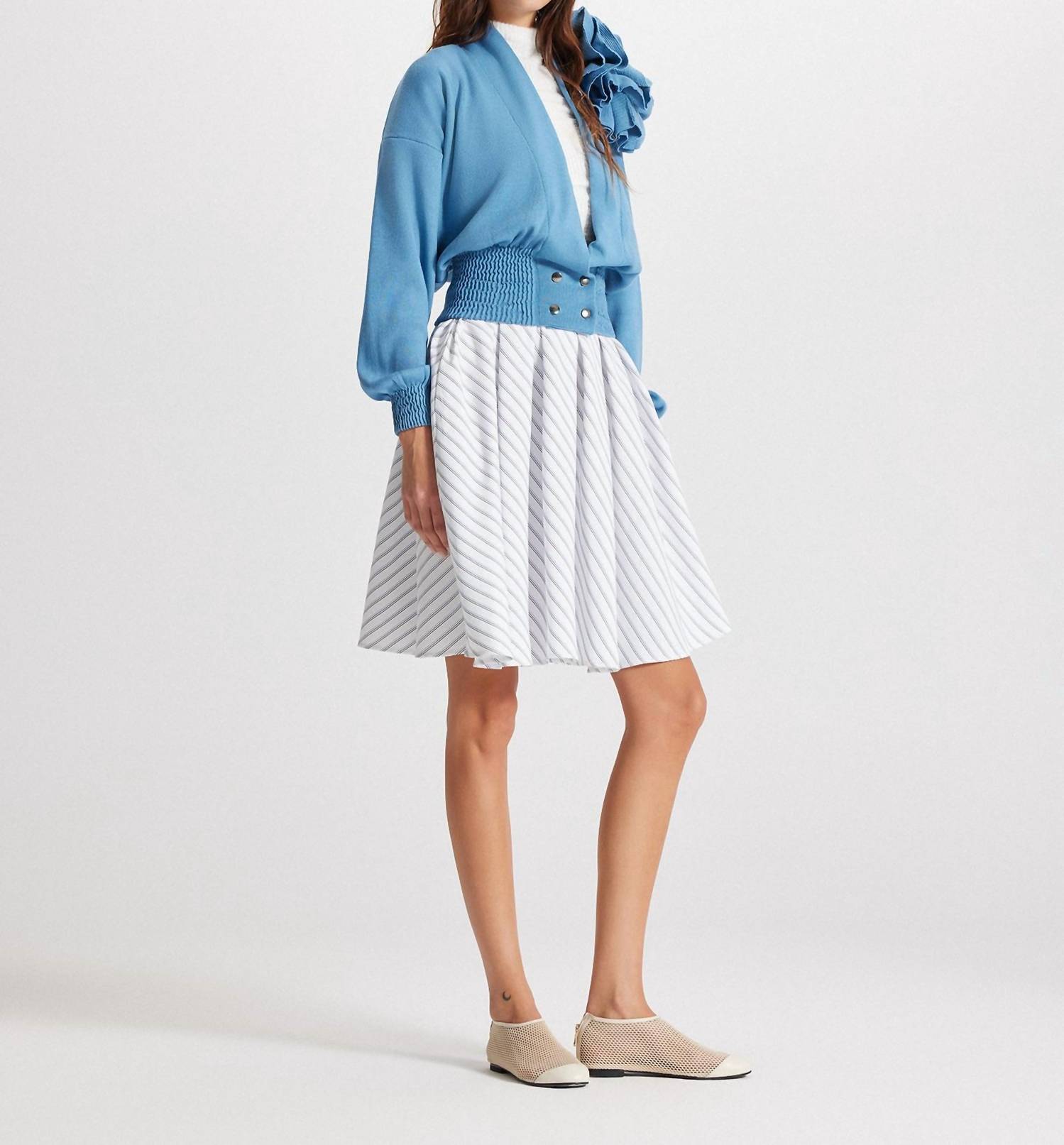 Theo The Label - Women's Nomia Ribbed Waist Rosette Cardigan