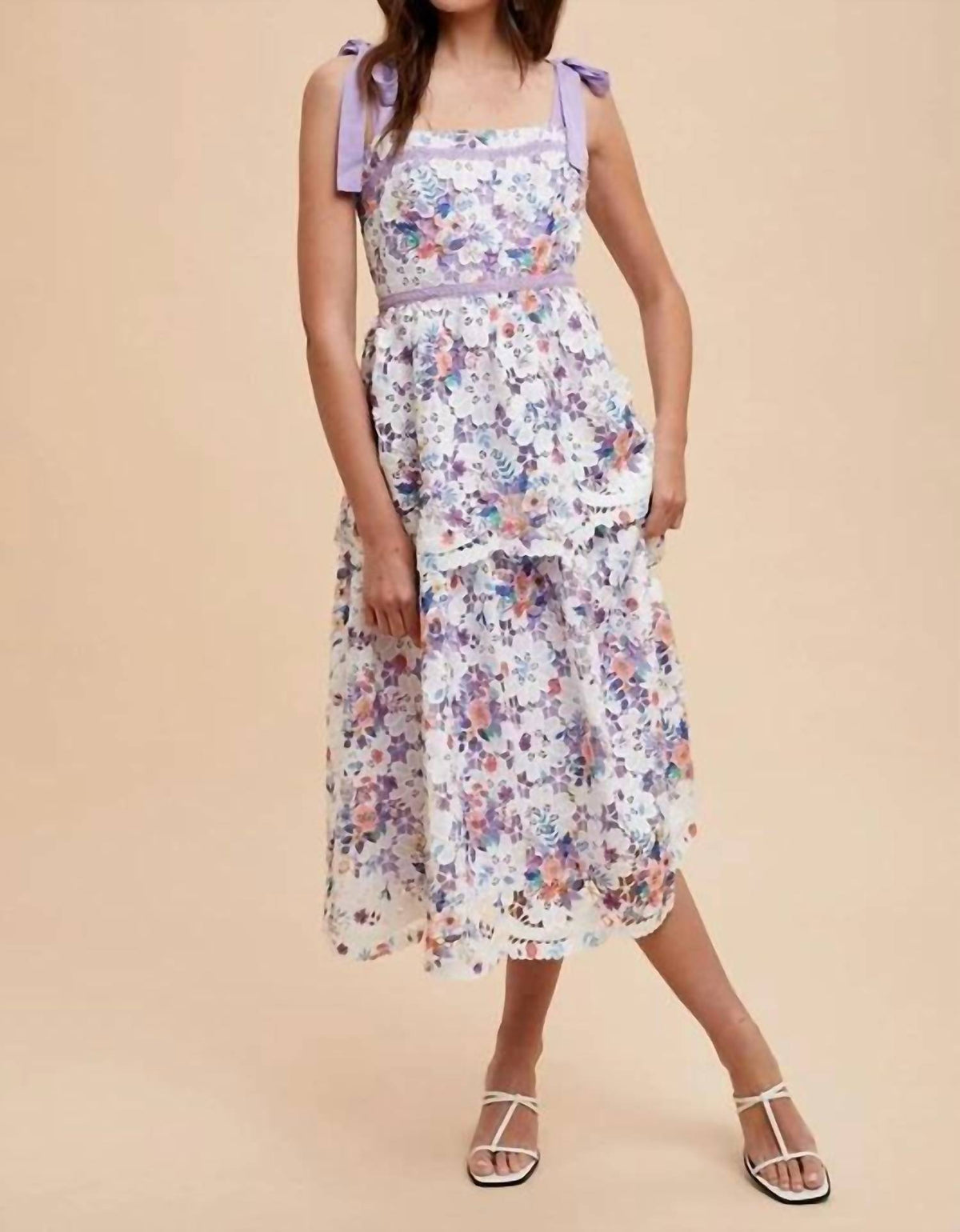 In-Loom - Crochet Lace Floral Maxi Dress