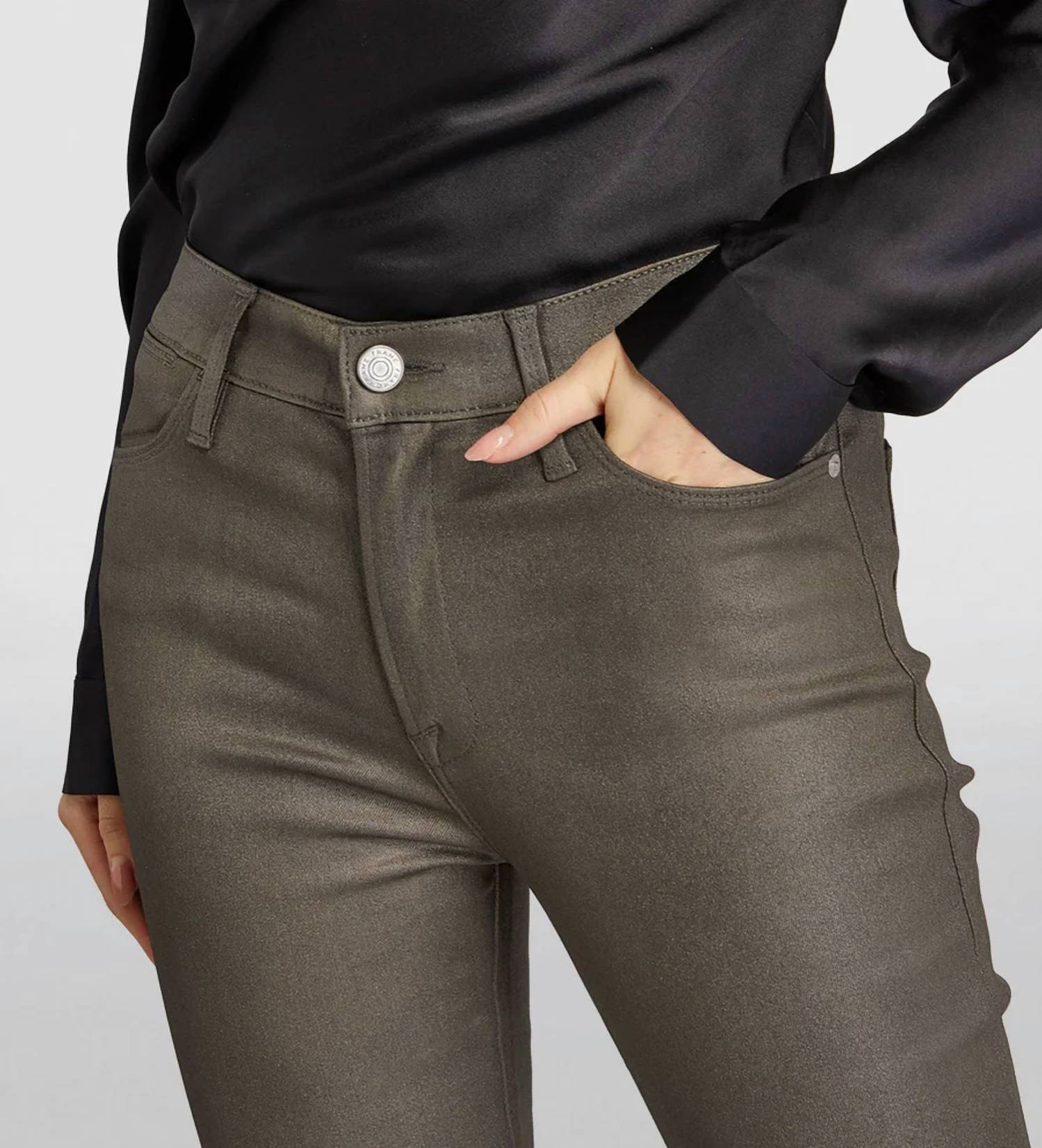 Frame - Le 70s Coated Glitter High Waist Flare Jeans