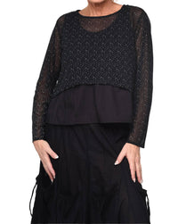 Tulip Clothing Arabella Pullover in black - women's blouse