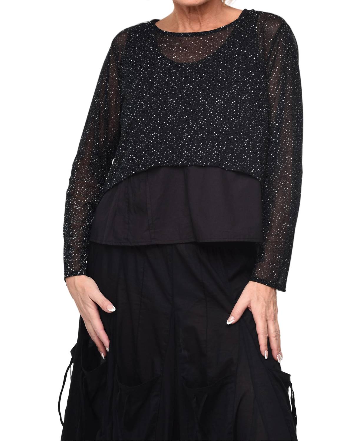 Tulip Clothing Arabella Pullover in black - women's blouse