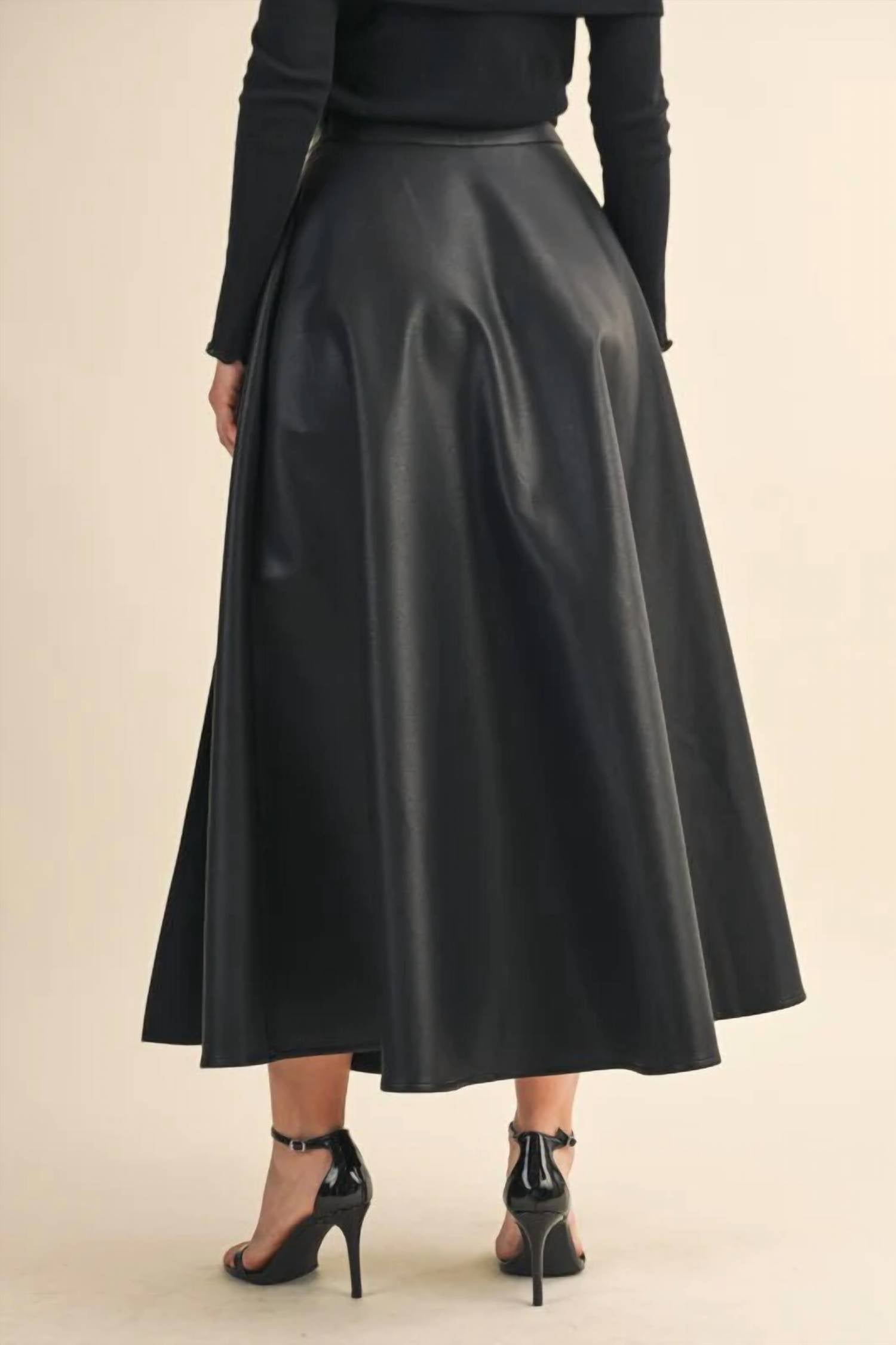 Klesis - Leather Midi Skirt