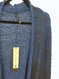 Pier Antonio Gaspari Women's Jacquard Cardigan in elettrico - women's cardigan - detail view
