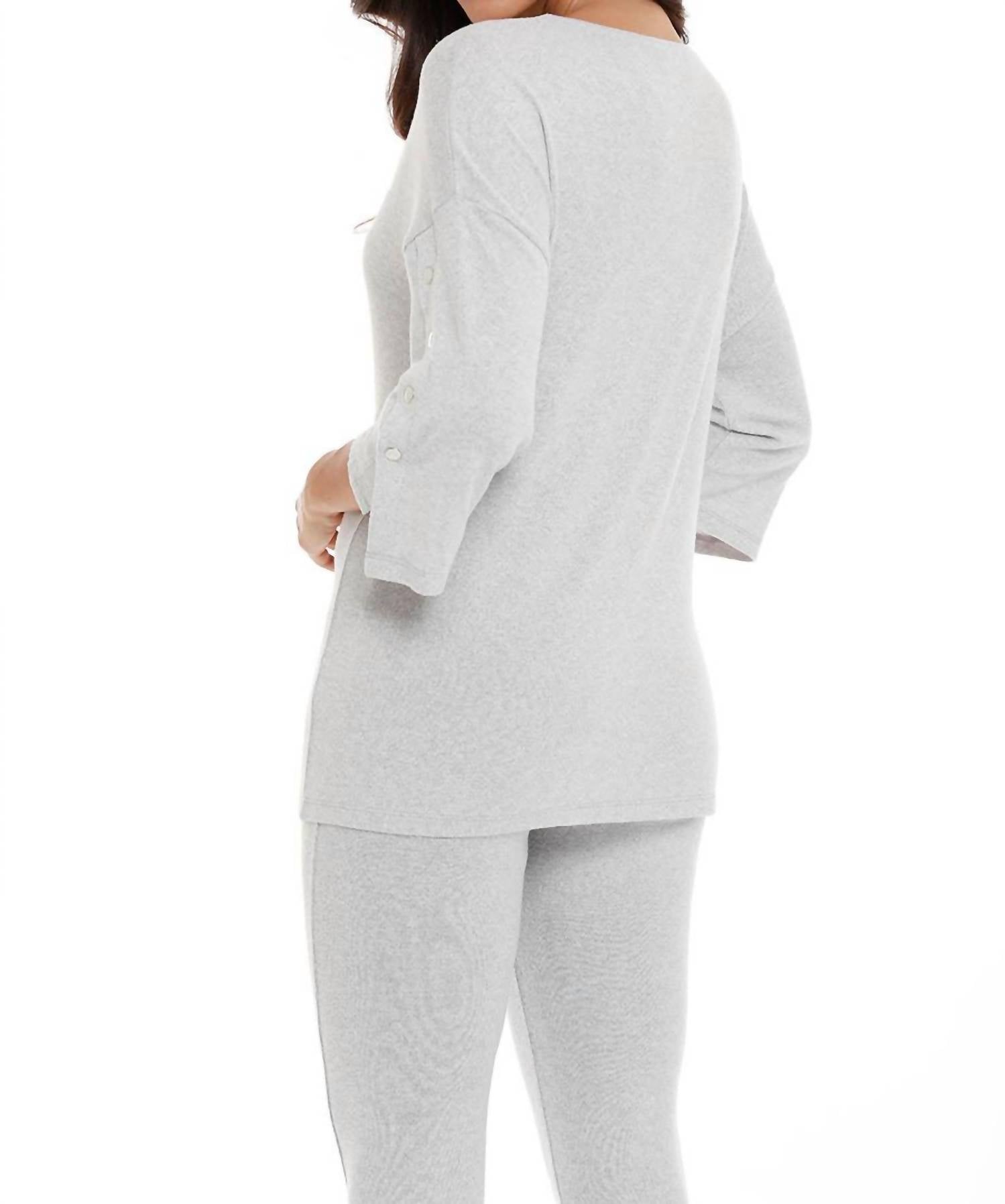 Adriana Kashmira 3/4 Button Sleeve Sweater
