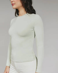 7Diamonds Rev Long Sleeve Tee in faded green - women's long sleeve top - alternate view