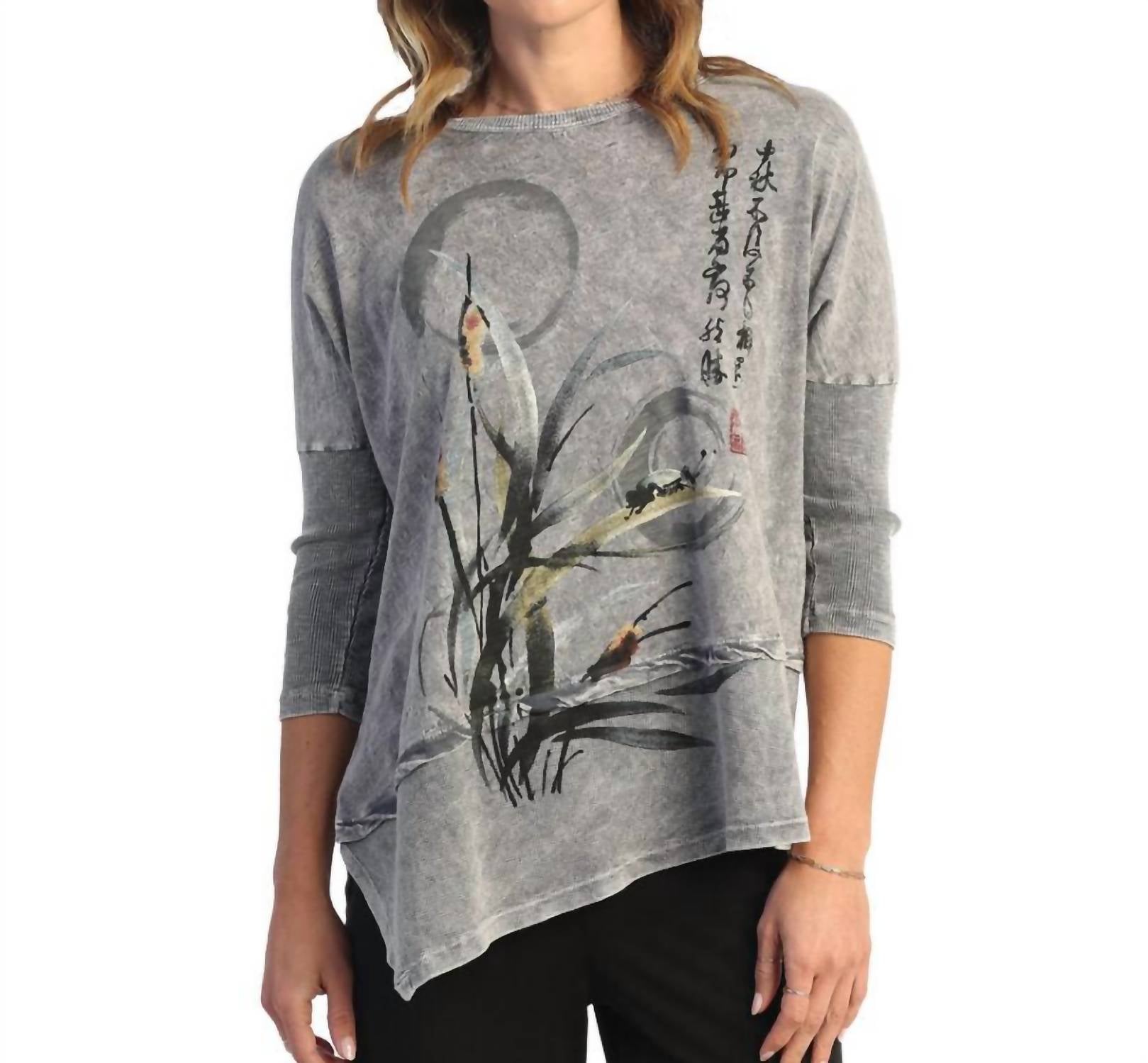 Jess & Jane - Pinball Mineral Washed Dolman Sleeve Cotton Top