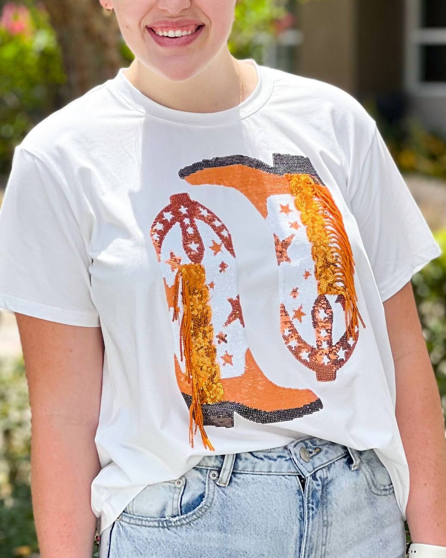 Queen Of Sparkles - Fringe Boot Tee