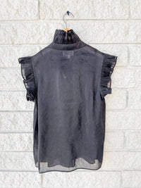 CHRISTY LYNN Women's Marfa Sleeveless Top in black - women's blouse - detail view