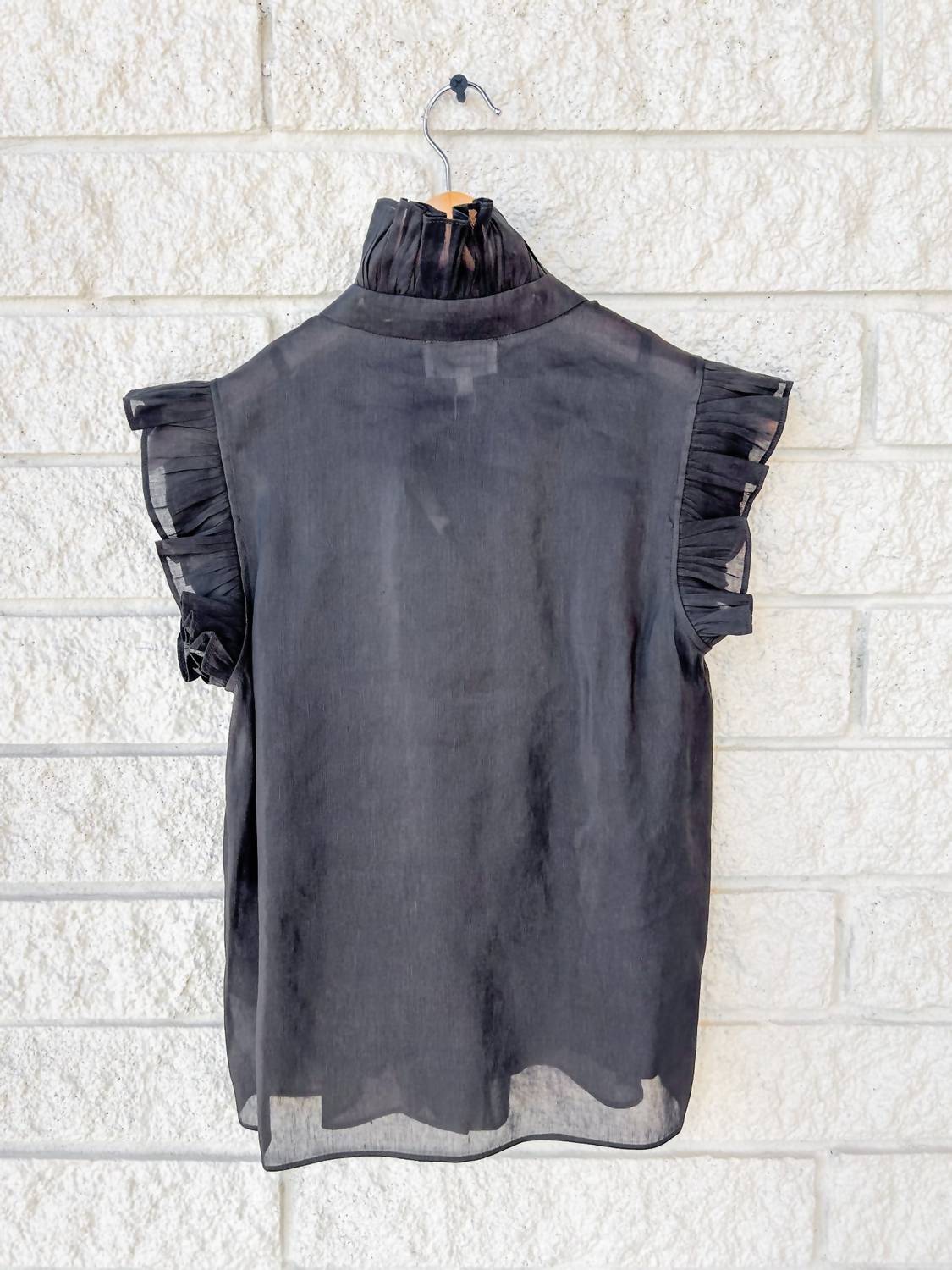 CHRISTY LYNN Women's Marfa Sleeveless Top in black - women's blouse - detail view