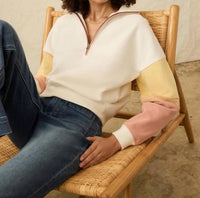 Faherty High Standard Fleece Quarter Zip Sweater in sunset dusk - women's sweater - view 5