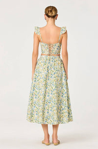 Astr - Wylda Floral Gathered A-line Midi Skirt