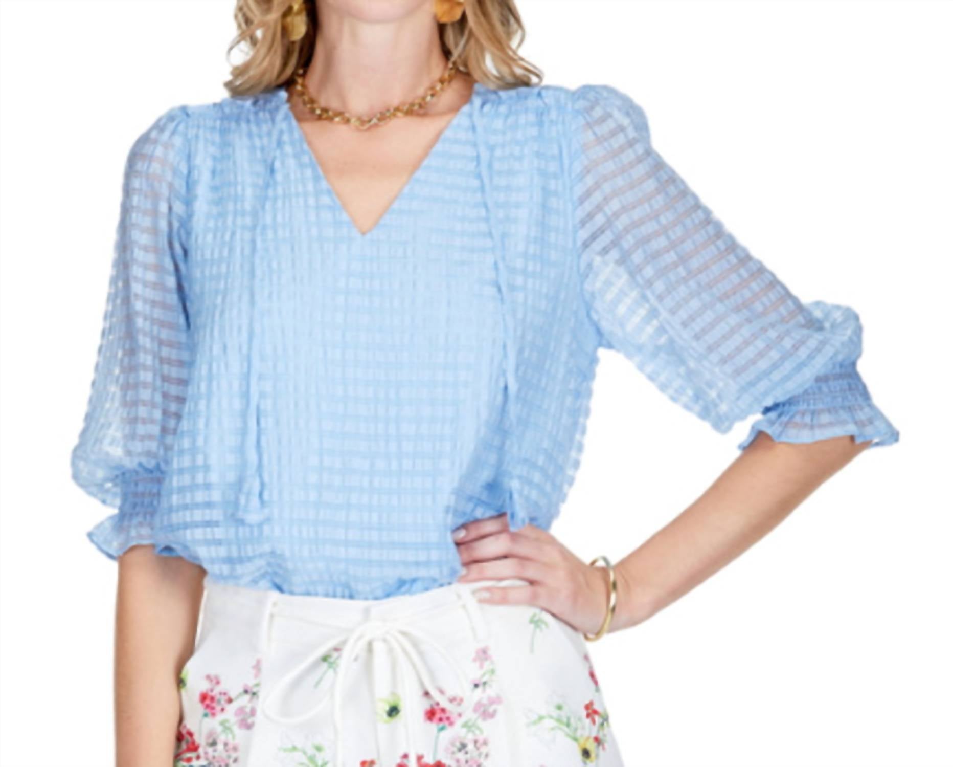 Jade - V-neck Organza Blouse