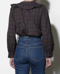Greylin - Krista Peter Pan Collar Plaid Blouse