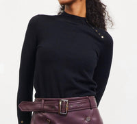 Skies Are Blue - Mock Neck Button Top