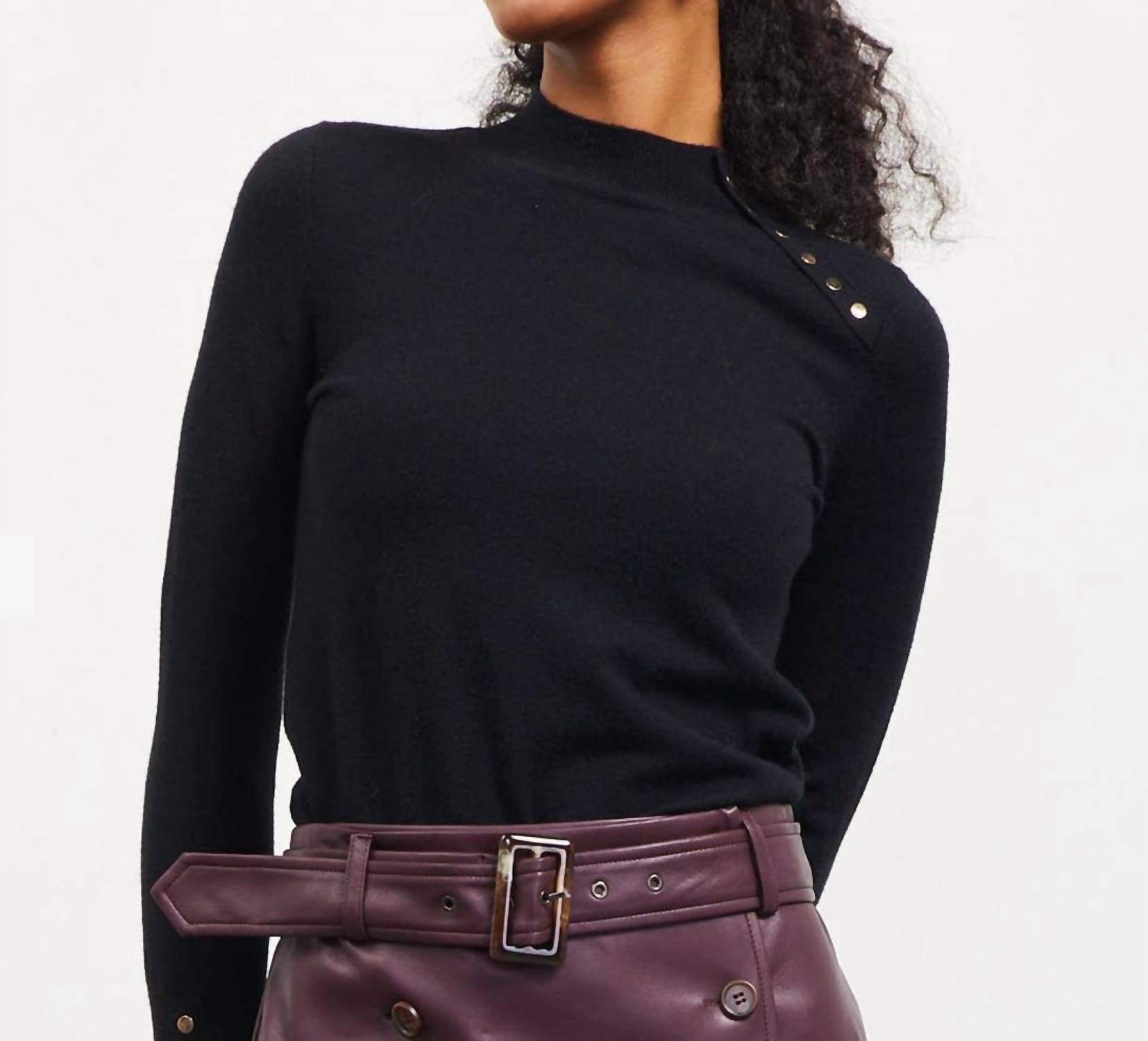 Skies Are Blue - Mock Neck Button Top