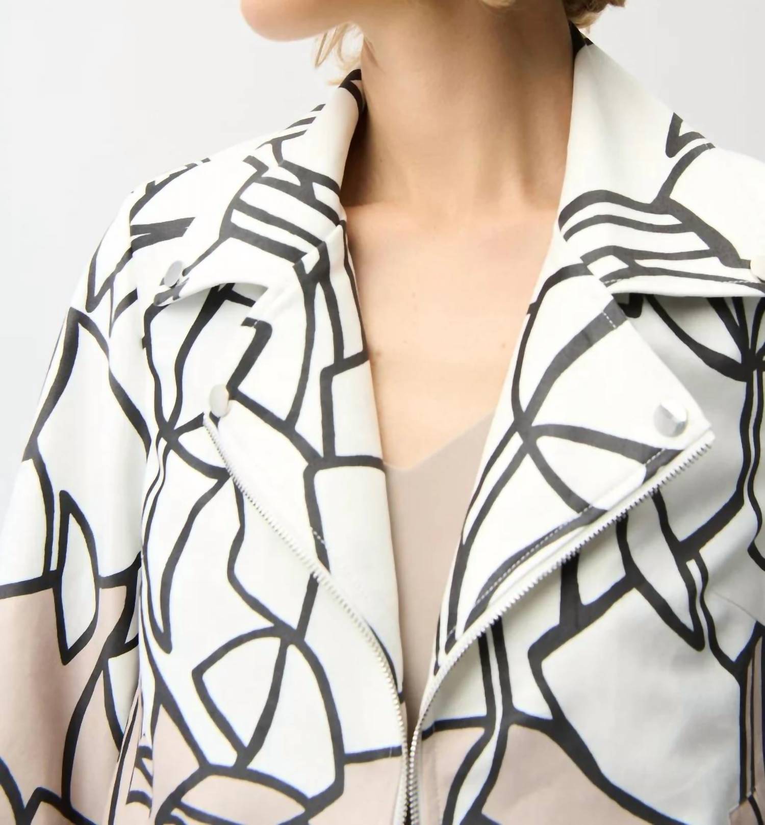 Joseph Ribkoff - Abstract Faux Suede Swing Jacket