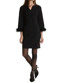 Chelsea Ponte Feathers Dress