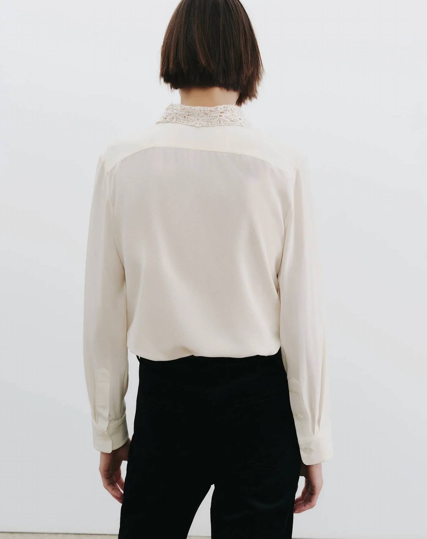 Nili Lotan - Zola Lace Silk Shirt