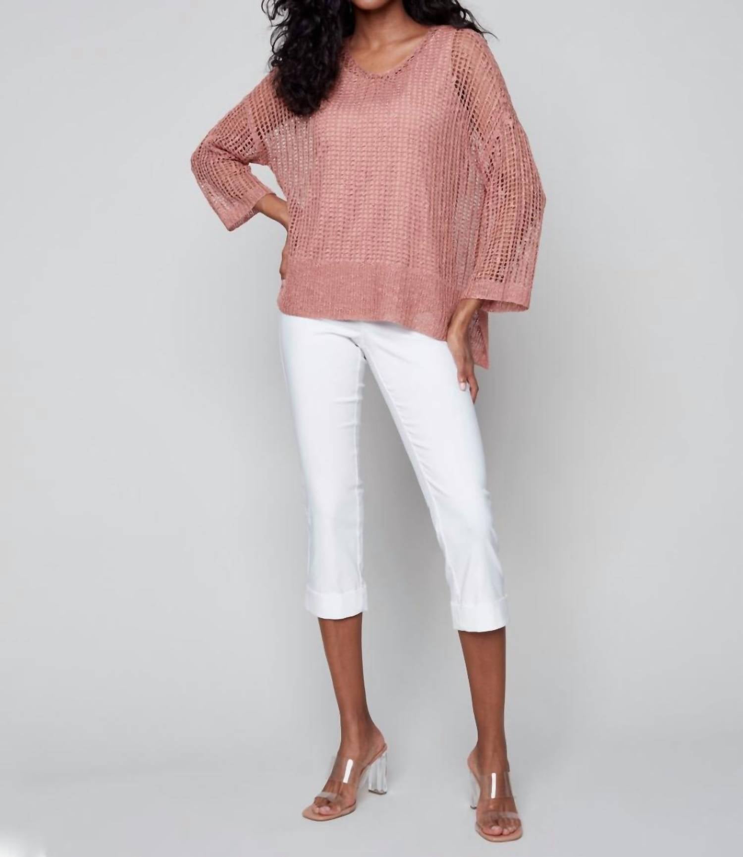 Charlie B - Stretch Capri Pants With Cuffs