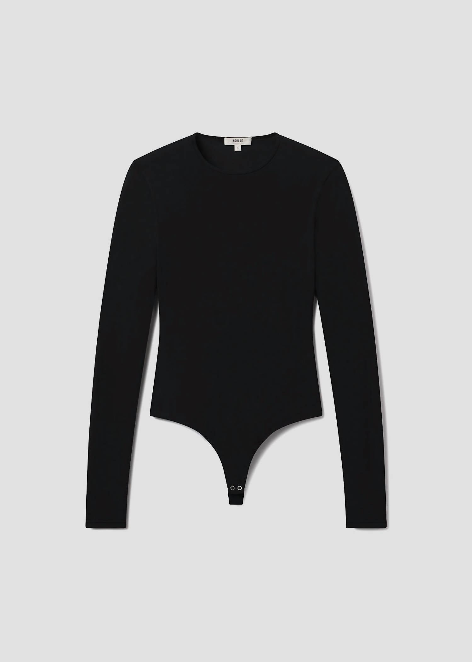 AGOLDE Aura Long Sleeve Bodysuit in black 1 - women's shirt - alternate view