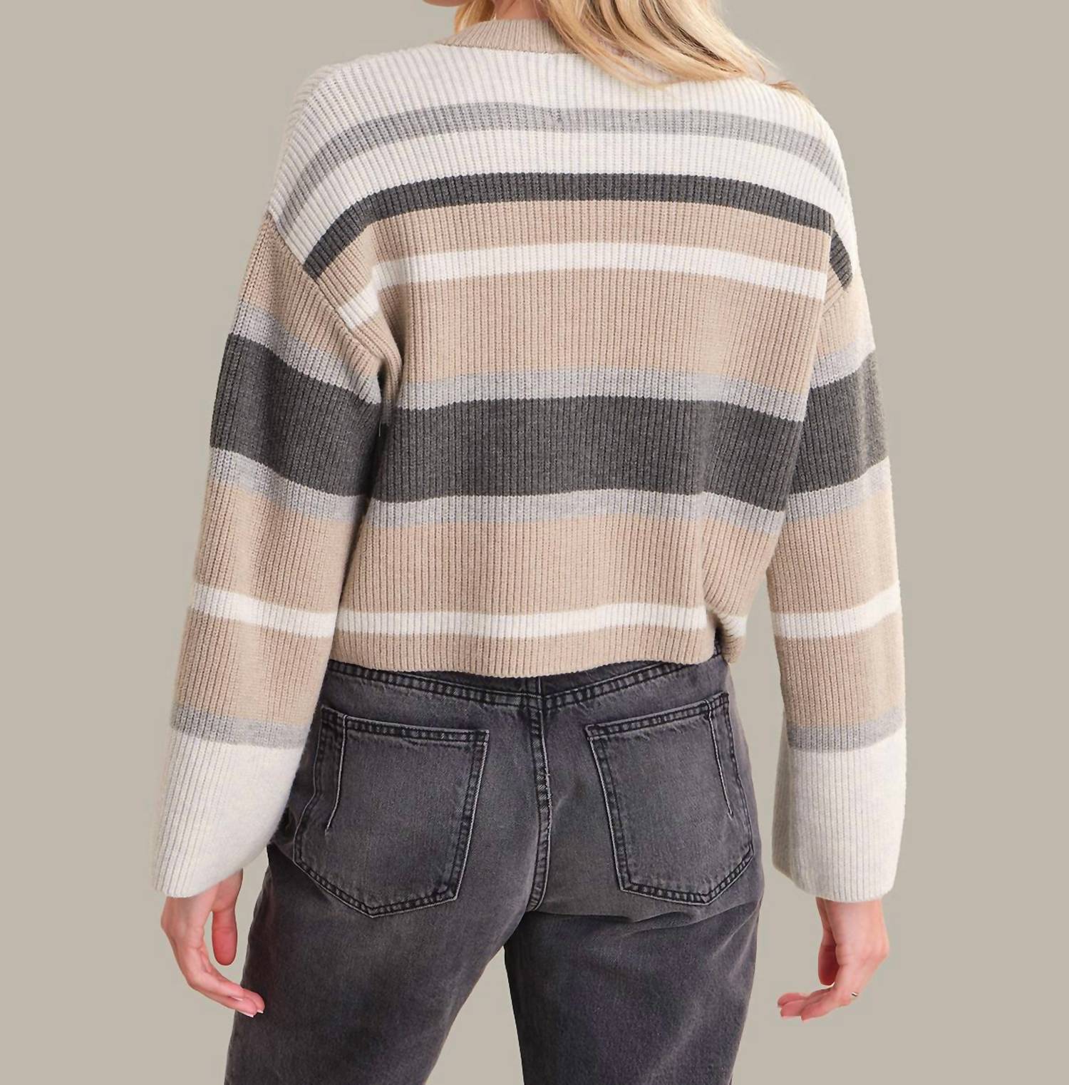 525 America - Dana Crewneck Stripe Cardigan