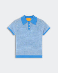 Guest In Residence Pique Shrunken Polo in residence pique shrunken polo in sail combo - women's blouse - view 5