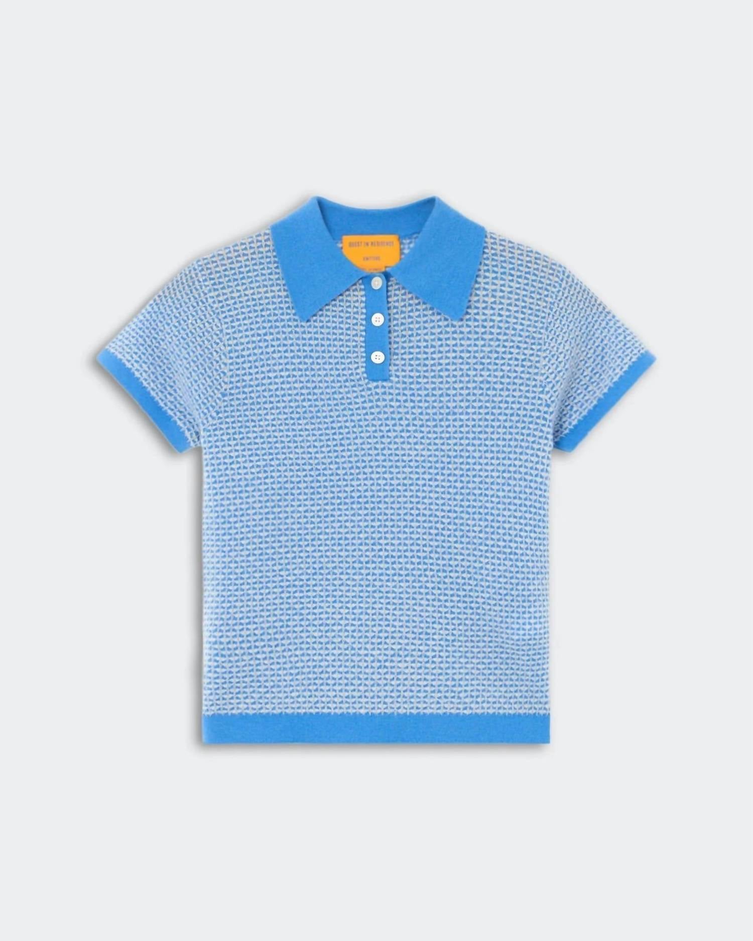 Guest In Residence Pique Shrunken Polo in residence pique shrunken polo in sail combo - women's blouse - view 5