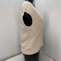 J. Society Women’s Cotton Sweater Vest in sand - women's jacket - detail view