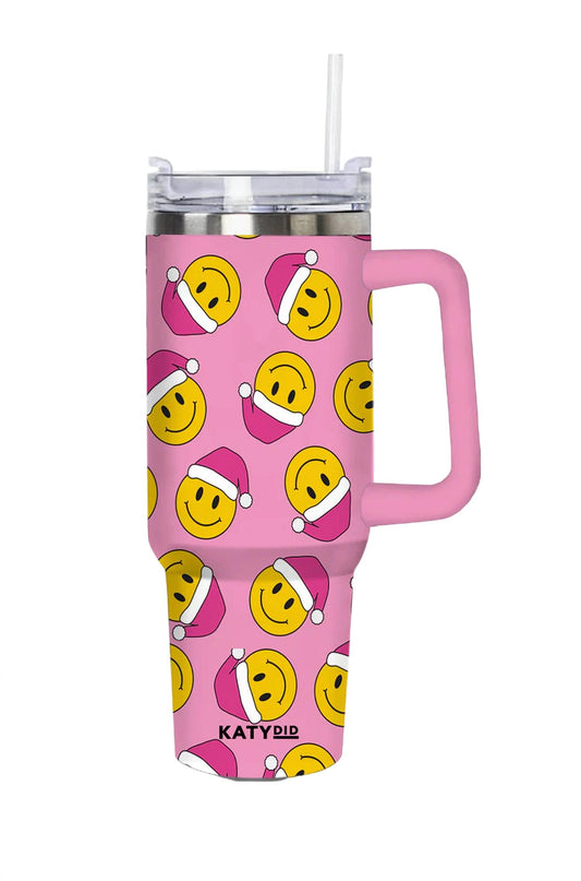 Katydid - Happy Face Santa Hats Design Tumbler