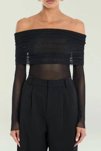 SER.O.YA Rosa Off-shoulder Top in black - women's blouse
