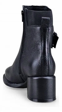 Bottero Women's Couro Burnish Preto Short Boot in black - women's shoe - alternate view
