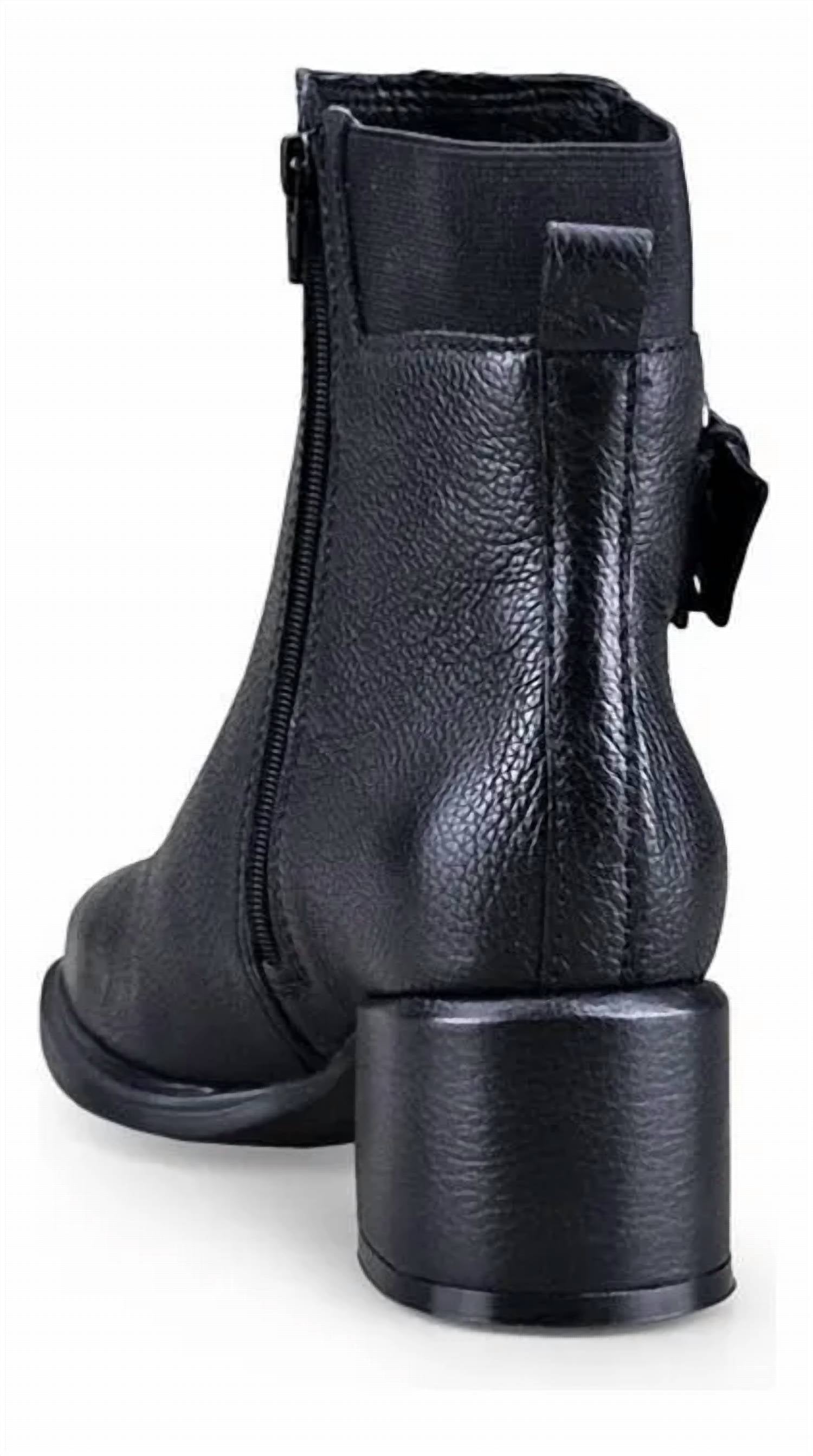 Bottero Women's Couro Burnish Preto Short Boot in black - women's shoe - alternate view