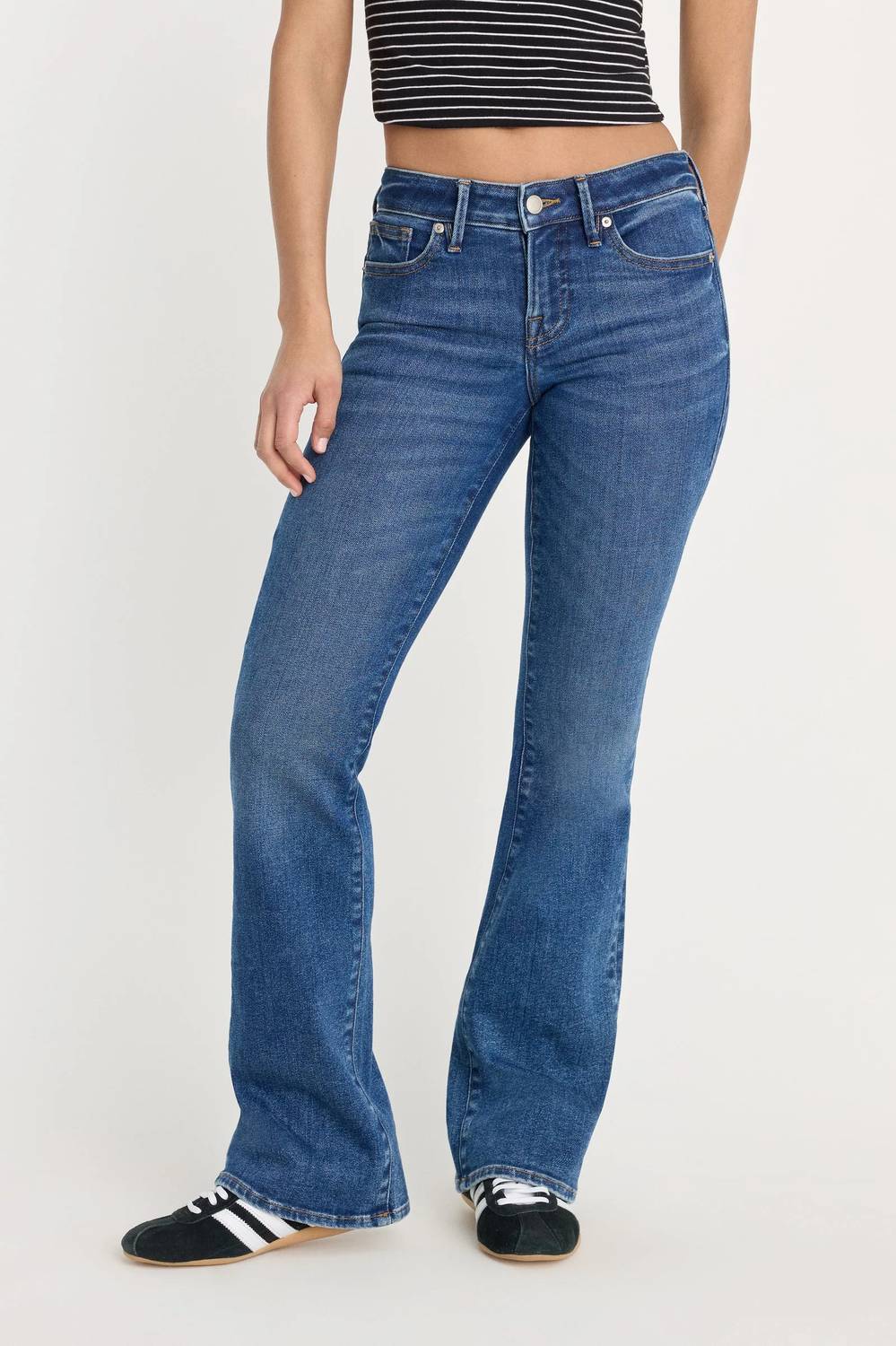 Good American - Good Low Rise Slim Bootcut Jeans