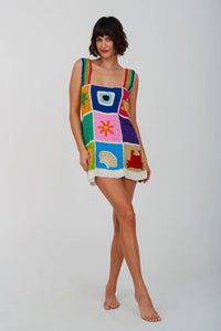 Pitusa - Crochet Patchwork Mini Dress