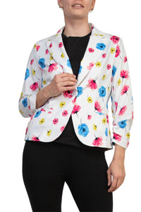 Peace Of Cloth - Notched Lapel Collar Cropped Fit Blazer